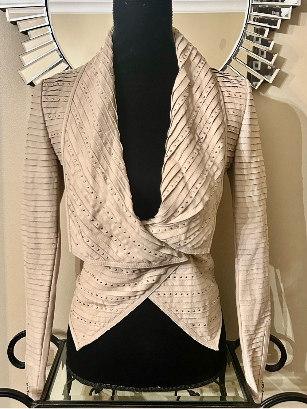 Marciano Leather Jacket with Stud Accents